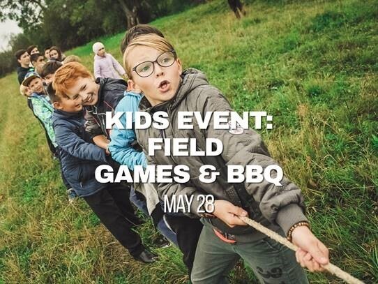 Joint kids event with a bbq and field games